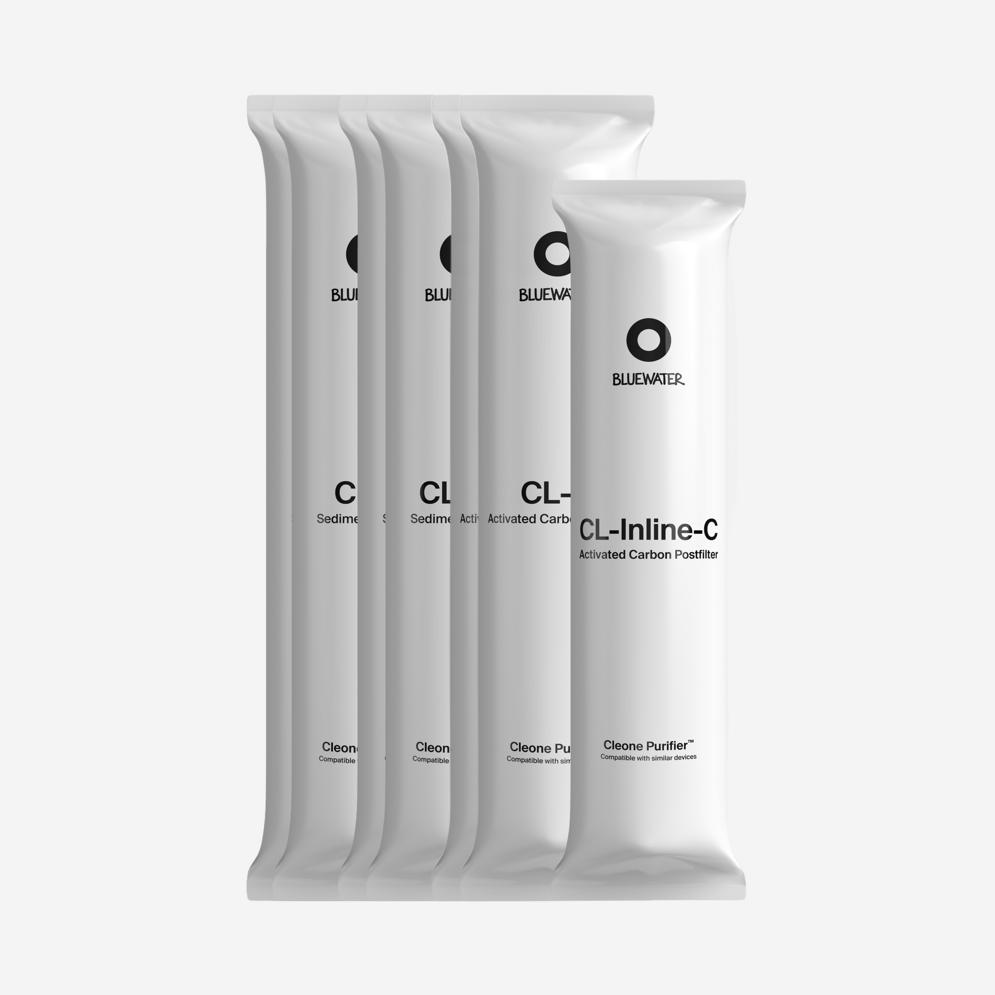 Cleone Purifier yearly filter package — sediment, activated carbon and CL-Inline-C postfilter cartridges